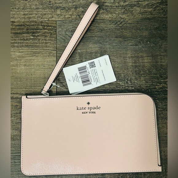 Kate Spade L Zip Tutu Pink Wristlet Clutch NWT